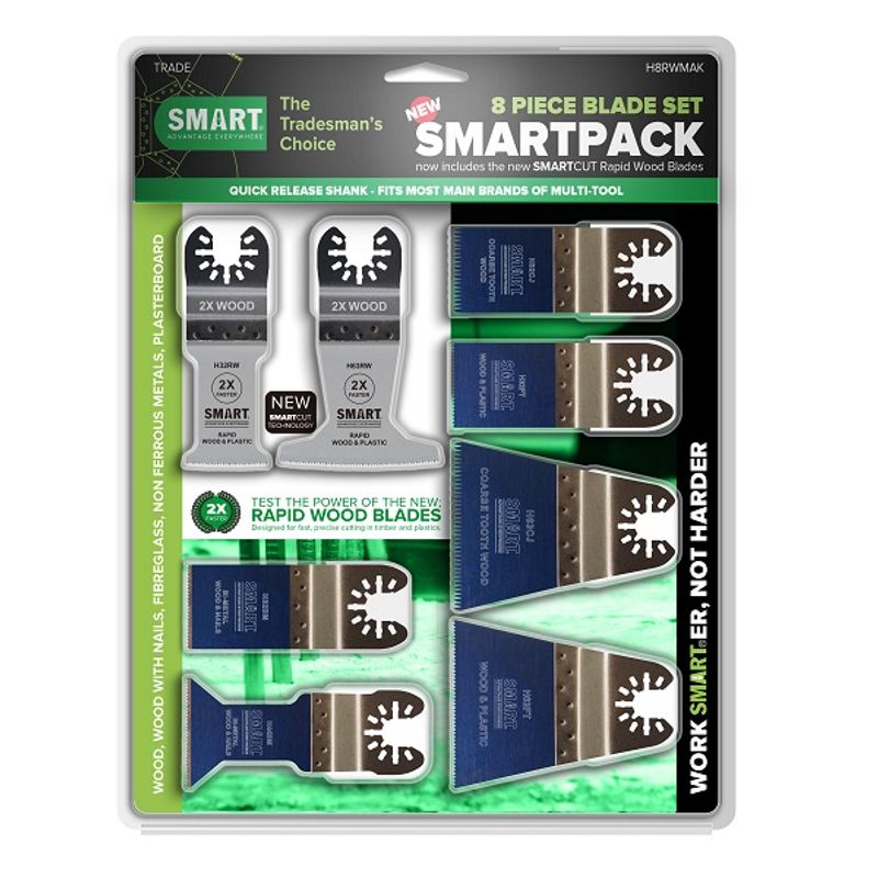 Smart 8 bladers sett med Rapid Wood