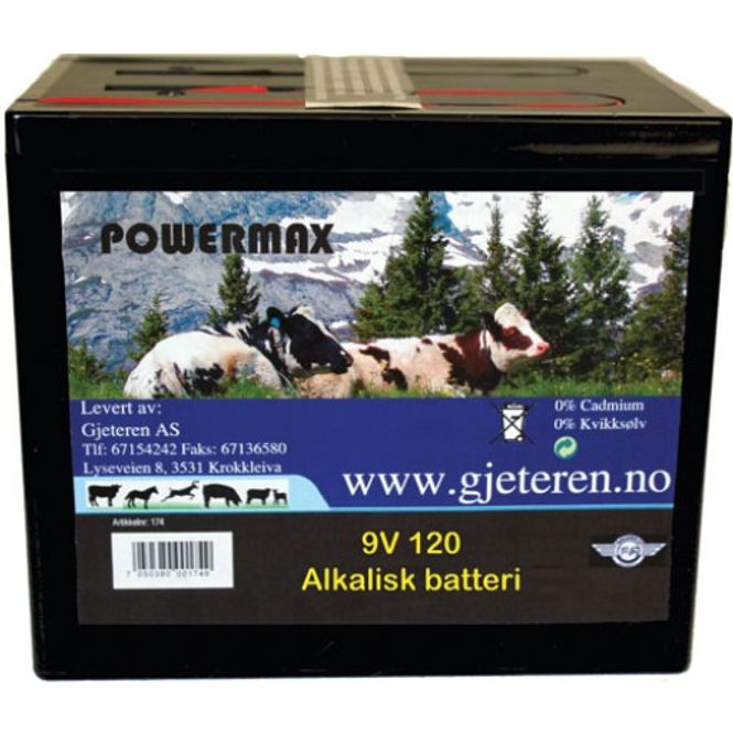Hovedbilde 9V 120 AMP Batteri Alkalisk