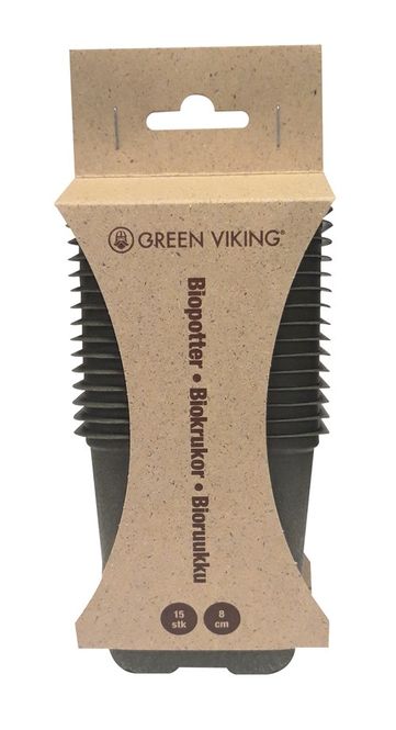 Hovedbilde Biopotte 8cm frikantet grønn 15 potter/pk Green ...