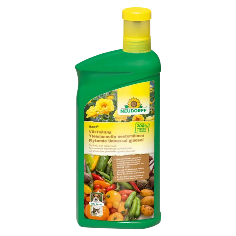 Neudorff Azet Flytende Universalgjødsel (1 Liter) – Organisk næring for alt som gror