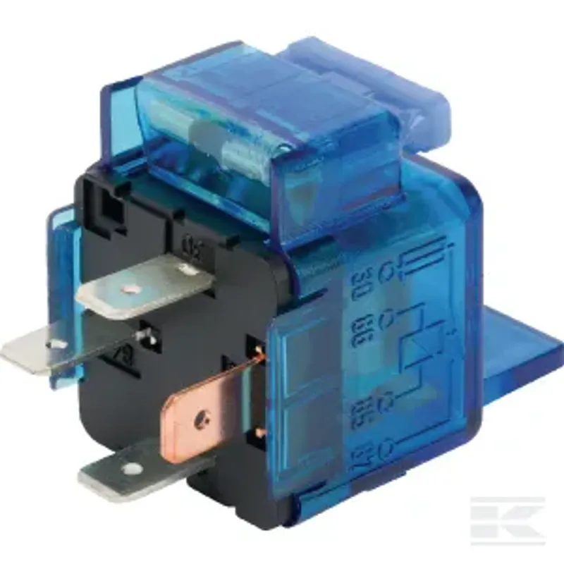 Minirele med sikring 12v 30a 4-ben