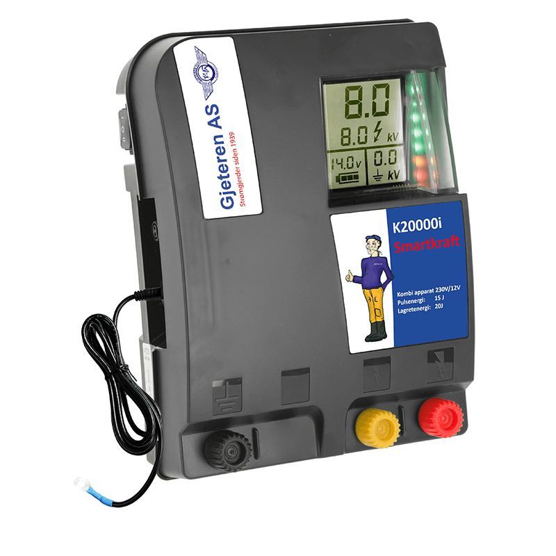 K-20000i SMART elektrisk gjerdeapparat 12V/230V – 20J