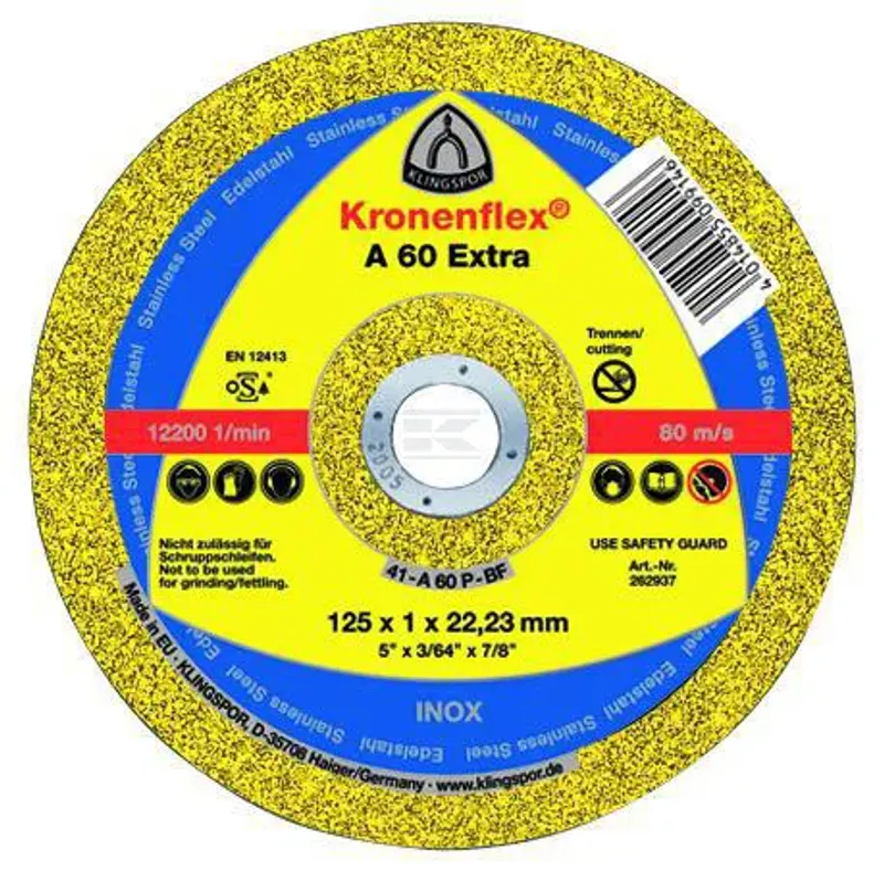 Skjæreskive 125x1,0x22 mm rett